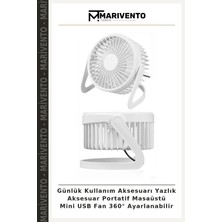 Günlük Kullanım Aksesuarı Yazlık Aksesuar Portatif Masaüstü Mini USB Fan 360° Ayarlanabilir