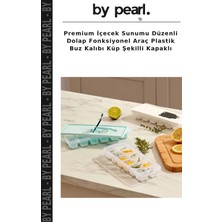 Premium Içecek Sunumu Düzenli Dolap Fonksiyonel Araç Plastik Buz Kalıbı Küp Şekilli Kapaklı