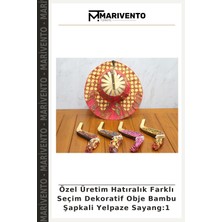 Özel Üretim Hatıralık Farklı Seçim Dekoratif Obje Bambu Şapkali Yelpaze Sayang:1