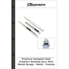 Premium Kompakt Hobi Projeleri Ambalaj Açıcı Mini Maket Bıçağı - Metal - Falçata