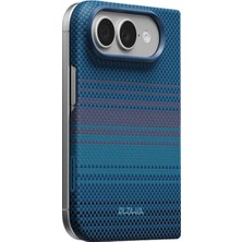 iPhone Duo Kılıf M-Safe Özellikli Aramid Karbon Fiber Pitaka Moonrise 2.0 Nights Kapak Lacivert