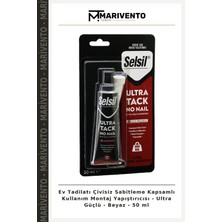 Ev Tadilatı Çivisiz Sabitleme Kapsamlı Kullanım Montaj Yapıştırıcısı - Ultra Güçlü - Beyaz - 50 ml