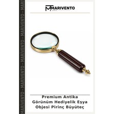 Premium Antika Görünüm Hediyelik Eşya Objesi Pirinç Büyüteç