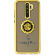 aklow akyoleticaret Redmi Note 8 Pro Kılıf Montreal Yüzüklü Silikon Kapak - Sarı