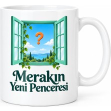 Astraltech Merakın Yeni Penceresi Tasarımlı Porselen Kupa - Model 577 Bezoss