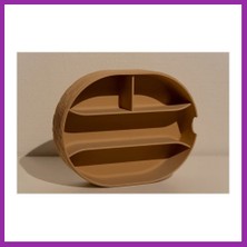 Bezos 3D Baskı Bölmeli Çok Amaçlı Organizer Banyo ve Masa Üstü Düzenleyici Oval Kutu 22X17 cm Bej BEZ10