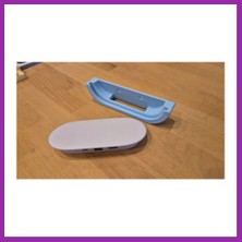 Bezos 3D Baskı Duvar Montajlı Yatay Medya Oynatıcı Tutucu Kablo Çıkışlı Duvar Askısı Oval Cihaz Standı - Mavi BEZ10