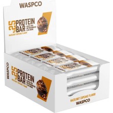 WaspCo Bitter Çikolata Kaplı Fındıklı Cupcake Aromalı Protein Bar 36G x 12 Adet