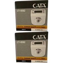 CT-9182 Dijital Zaman Saati, 3680W, 16 Amper, Beyaz, 2 Adet CT-9182