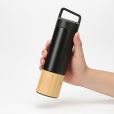 600 ml Bambu Tabanlı Kulplu Çelik Termos Mug - 5 Renk Seçenekli Sıcak/soğuk Tutucu Seyahat Bard