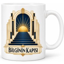 Çelik - Ticaret Bilginin Kapısı Tasarımlı Porselen Kupa - Model 683