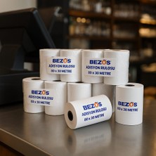 Çelik - Ticaret Bezos 80X30 mm Adisyon Rulosu Termal Rulo 5 Paket 50 Adet