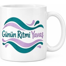 Çelik - Ticaret Günün Ritmi Yavaş Tasarımlı Porselen Kupa - Model 565