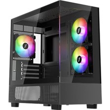 Çelik - Ticaret 1st Player Mıku Mi5 Siyah 750W 80+ Atx 3.1 Sılver Argb 6X12CM Fan Temperli Cam USB 3.0 M-Atx Kasa