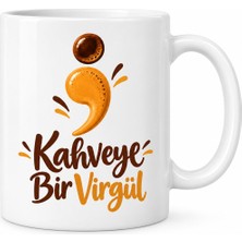Çelik - Ticaret Kahveye Bir Virgül Tasarımlı Porselen Kupa - Model 570