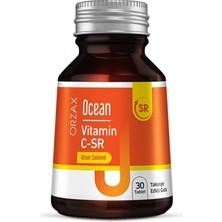 Orzax Ocean Vitamin C SR 500 mg 30 Tablet Uzun Salımlı Türkiye Menşeli Vitamin ve Mineral Takviyesi