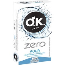 Okey Zero Aqua 10'lu Prezervatif - Aromasız, Ekstra İnce, Kayganlaştırıcı ve Dermatolojik Testli