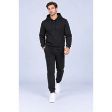 Lissa Butik Moda Erkek Üç Iplik Içi Şardonlu Kapüşonlu Kanguru Cepli Jogger Alt Üst Eşofman Takımı -