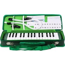 Mey İthalat 32 Tuşlu Özel Kutu Çantalı Yeşil Melodika (Yedek Ağızlıklı)