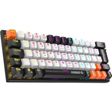 Mey İthalat Parley Türkçe Q Blue Switch Mekanik Oyuncu Klavyesi, Rainbow Aydınlatmalı, Beyaz/siyah