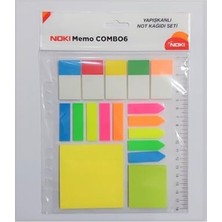 Mey İthalat Memo Combo 6 Yapışkanlı Not Kağıdı Seti, Cetvelli, 17 Çeşit