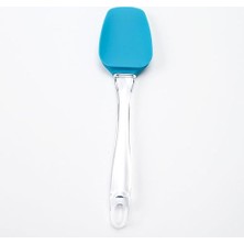 Mey İthalat Silikon Spatula, Mutfak Pişirme Aracı, Şeffaf Tutma Yeri (Mavi)