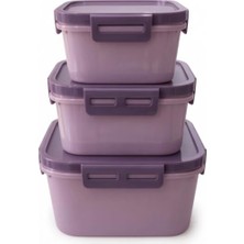 Mey İthalat Saklama Kabı, 3'lü, Kilitli, Seti – Küçük Boy: 11 x 11 Cm, Orta Boy: 13 x 13 Cm, Büyük: 16 x 16 Sızdırmaz Gıda Saklama Kabı | Bpa Free | Buzdolabı, Derin Dondurucu ve Mikrodalga Uyumlu