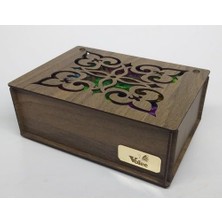 Mey İthalat Ahşap Gediz Renk Çay Kutu 9 Bölmeli Kapaklı Bitki Çay Saklama Kabı Tea Box (Çaylar Dahil)