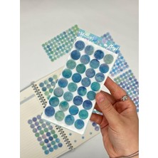 Mey İthalat Monet Garden Mavi Tonları 6 Yaprak 312 Adet Yuvarlak Kağıt Sticker Seti/etiket/çıkartma