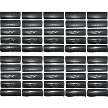 Mey İthalat Büyük Boy Çöp Poşeti 65X80 cm 50 L 10'lu Rulo 50 Paket Siyah