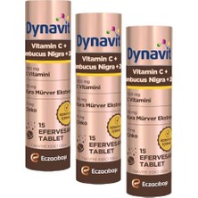 Mey İthalat Vitamin C & Sambucus Nigra & Çinko 15 Efervesan Tablet - Bağışıklık - Karışık Meyve Aromalı (3 Paketi)