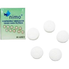 Nimo 10 lu Yedek Hava Filtresi Kompresörlü Nebulizatör İçin Kolay Temizlik ve Taşınabilirlik
