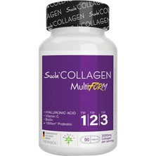 Suda Collagen Beauty Multiform Hidrolize Kolajen Peptitleri, Hyaluronik Asit, Vitamin C, Biotin, Probiyotik Mikroorganizma İçeren 90 Tablet Takviye Edici Gıda