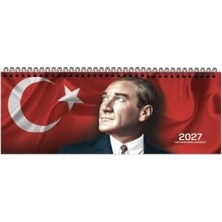 Mey İthalat Keskin 2027 Atatürk Haftalık Masa Ajandası 12X33,5 cm Spiralli