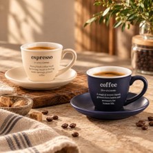 Mey İthalat Earth 2'li 90 cc Porselen Espresso Kahve Fincan Seti Asorti Set