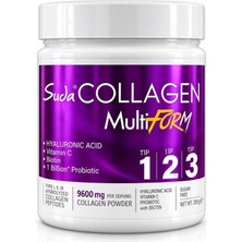 Suda Collagen Multiform Toz Takviye Edici Gıda - 300 gr, Kolajen, Probiyotik, Hyaluronik Asit, C Vitamini ve Biotin