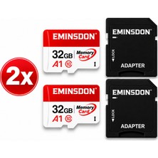 Eminsdon 32GB 2xadet Hafıza Kartı Mini Kamera Ev Araç Güvelik Kamerası Uyumlu Telefon