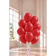 Patladı Gitti 12 İnç Kırmızı Balon 10 Adet Renkli Doğal Lateks Parti Malzemesi