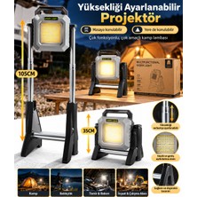 farissu 10000mAh Powerbank Özellikli - 105cm Ayarlanabilir Kamp Lambası - 3000 Lümen Kırmızı Işık Modlu