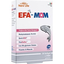New Life EFA Mom 30 Kapsül Türkiye Menşeli Omega 3 İçerikli Kadınlar İçin Besin Desteği