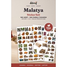 Dekorif Malatya Sticker Seti 100 Adet - Kayısı Arslantepe Levent Vadisi Gerçekçi Ajanda Journal Çıkartma