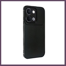 Bezos Vivo Y31D Auto Focus Karbon Kapak - Siyah Bhs
