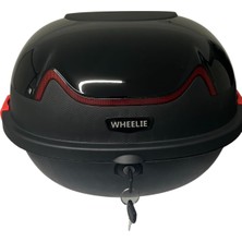 Nzm Store XT11-B 28 Litre Motosiklet Arka Çanta Siyah Parlak Su Geçirmez Abs Top Case Çift Kilitleme Üniversal