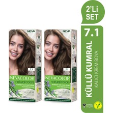 Nevacolor Natural Colors 2'Lİ SET 7.1 KÜLLÜ KUMRAL Kalıcı Krem Saç Boyası Seti