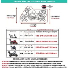 Nzm Store Motosiklet Brandası Arka Çanta Uyumlu Su Geçirmez Uv Korumalı Branda,örtü,gri,renk,seçenekli,beden (Lt)