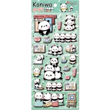 Nzm Store Panda Temalı Kabartmalı Sticker Seti • Bullet