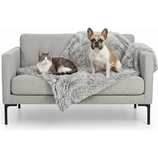 Nzm Store Köpek Örtüsü, Su Geçirmez, Sakinleştirici, Pelüş, Uzun, Suni Kürk ve Kadife, Yıkanabilir, Sis Grisi, Beden M