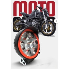 Nzm Store Motosiklet LED Far Takımı, Beyaz, 2 Modlu, Flash Modu, 12V