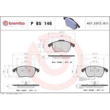 Nzm Store Fren Balatası, Ön Audi A3 (2006-2012), Seat Leon (2005-2012), Skoda Superb (2009-2015), Vw Golf Vı (2008-2012) 155(W) x 20(T) x 66(H1)-72(H2) mm P85146