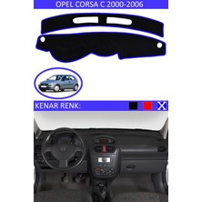 Nzm Store Torpido Koruma Halısı Siyah Kenar Renk Mavi Opel Corsa C 2000-2006 ile Uyumlu